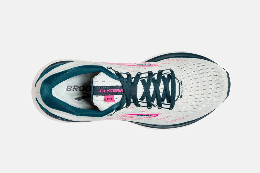 Brooks Running Shoes Womens White/Pink - Glycerin 19 Road - 3426-ZVMLS